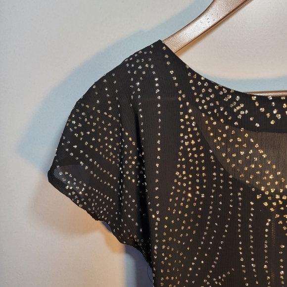 Vintage Rumours sequined see-through black top. Small - Picture 7 of 16